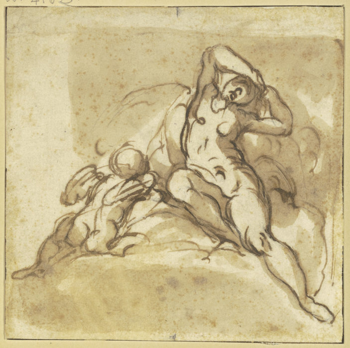Schlafende Venus mit Amor de Francesco Furini
