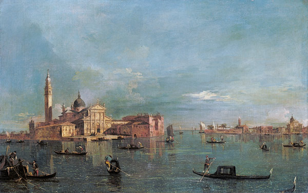 Bacino di San Marco con vista a San Giorgio Maggiore, Venecia de Francesco Guardi