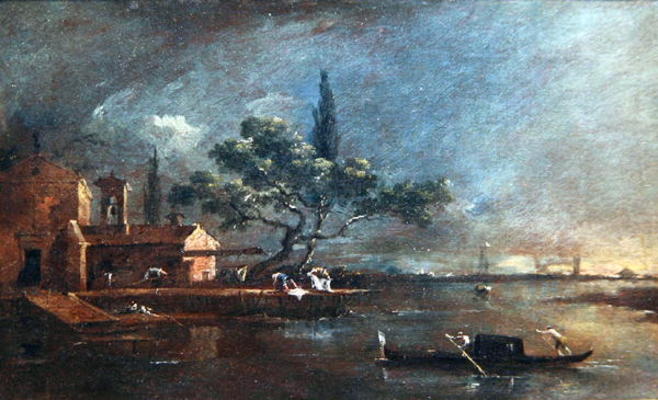 The Anconeta Island (oil on canvas) de Francesco Guardi