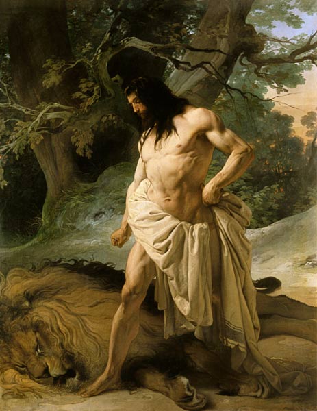 Samson and the lion de Francesco Hayez