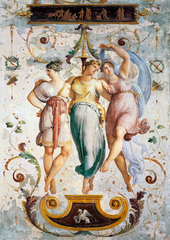 Decorative panel with dancers (fresco) de Francesco Hayez