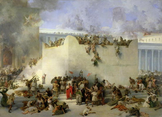 Destruction of the Temple of Jerusalem (oil on canvas) de Francesco Hayez