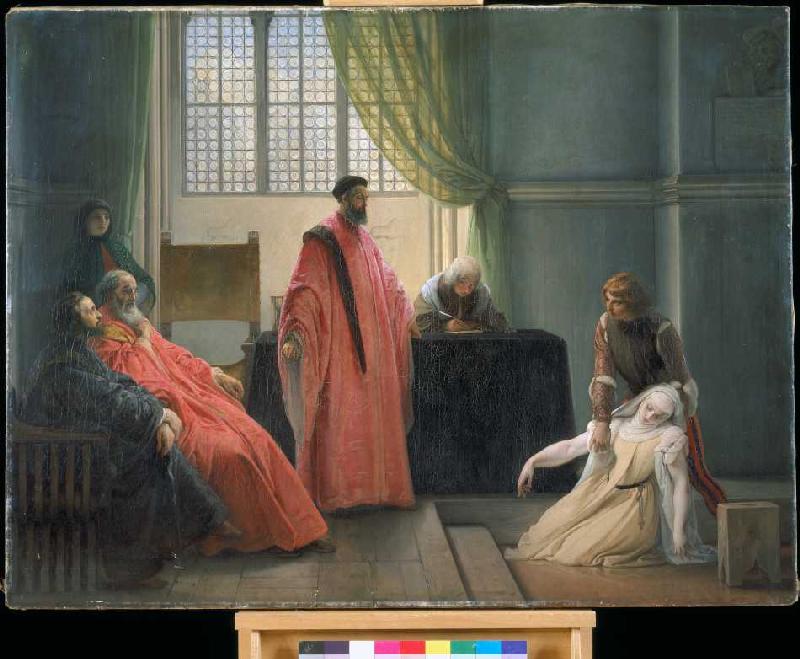 Valenza Gradenico vor der Hl. Inquisition. de Francesco Hayez