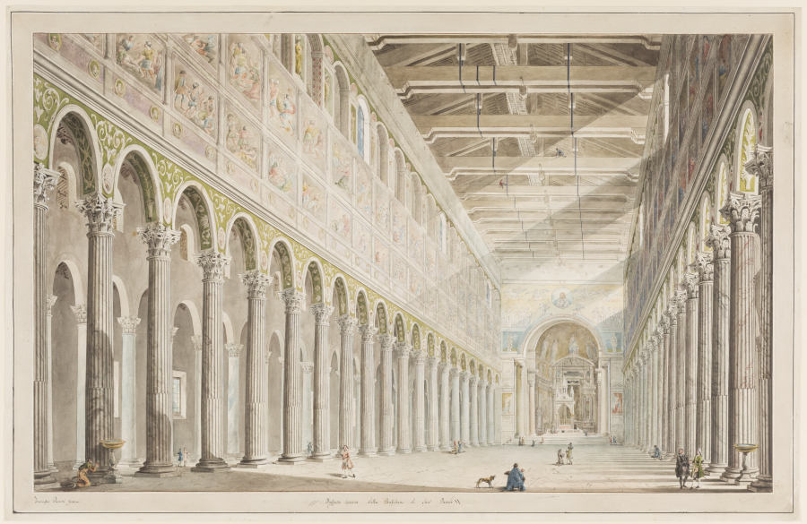 Das Innere der Basilika S. Paolo fuori le Mura in Rom de Francesco Pannini