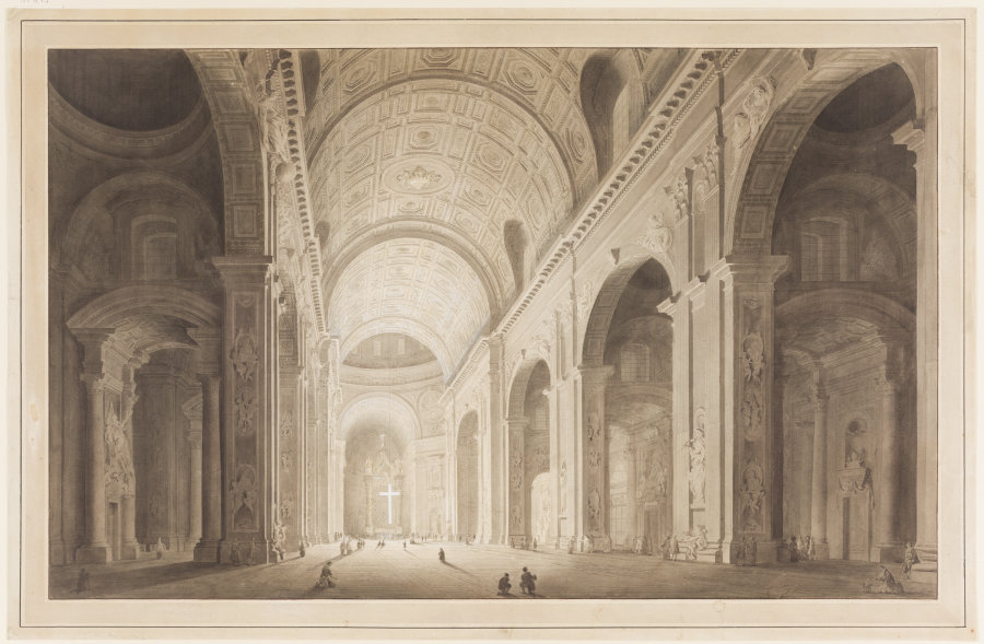 Das Innere der Peterskirche in Rom de Francesco Pannini