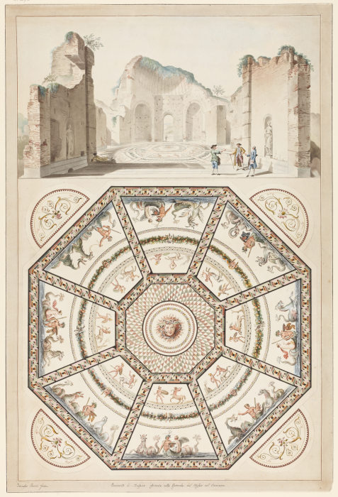 Der Mosaikfußboden aus den Thermen des Caracalla de Francesco Pannini