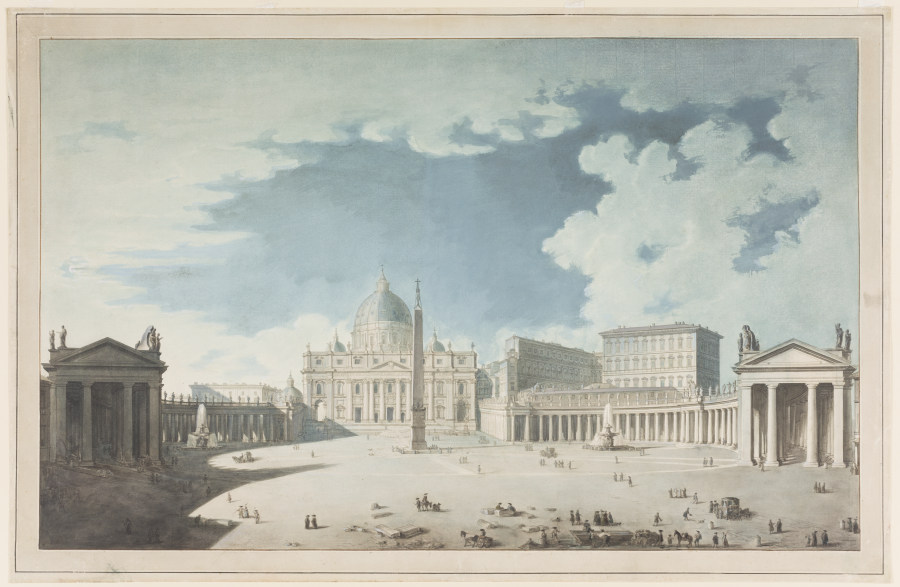 Peterskirche und Petersplatz in Rom de Francesco Pannini