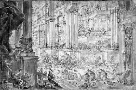 The Expulsion of Heliodorus from the Temple (pen & ink)
