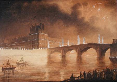 Illumination of the Quay and Pont des Tuileries de Francesco Piranesi