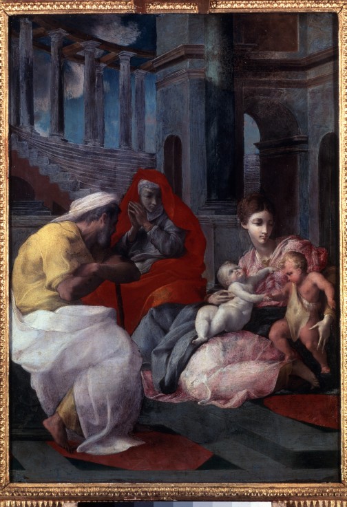 The Holy Family with John the Baptist and Saint Elizabeth de Francesco Primaticcio