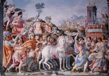 The Triumph of Marcus Furius Camillus (447-365 BC), from the Sala dell'Udienza de Francesco Salviati