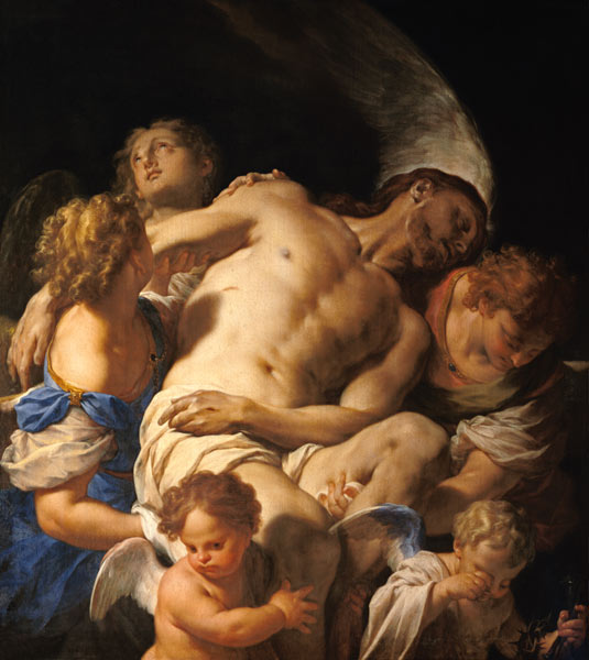 Christi body, stopped by angels de Francesco Trevisani