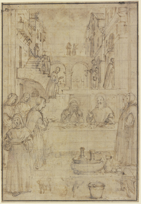 Christus zu Tische im Hause der Maria und Martha de Francesco Vanni