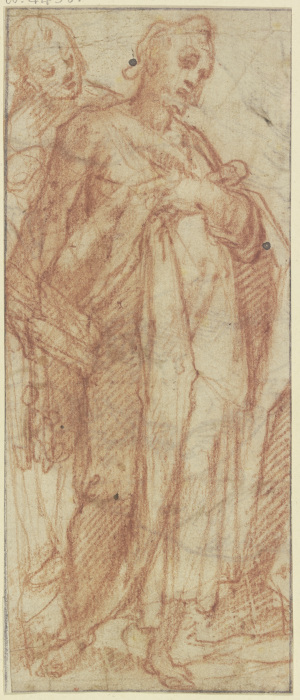 Zwei stehende männliche Figuren nach rechts de Francesco Vanni
