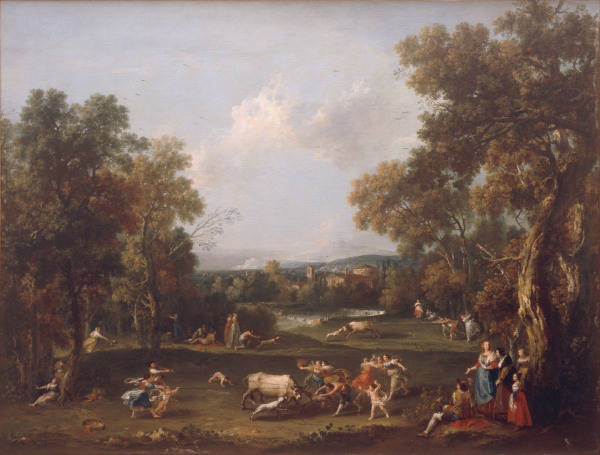 F.Zuccarelli / Landscape and / c.1740 de Francesco Zuccarelli