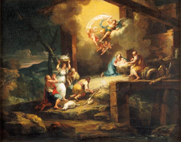 Birth Christi with adoration of the shepherds de Francesco Zuccarelli