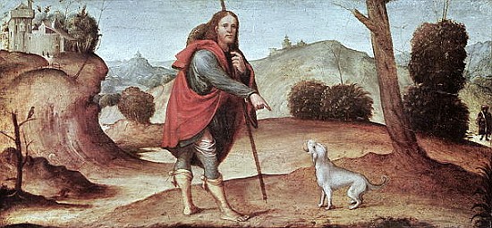St. Rocco, from a predella panel de (Francesco di Marco Raibolini) Il Francia