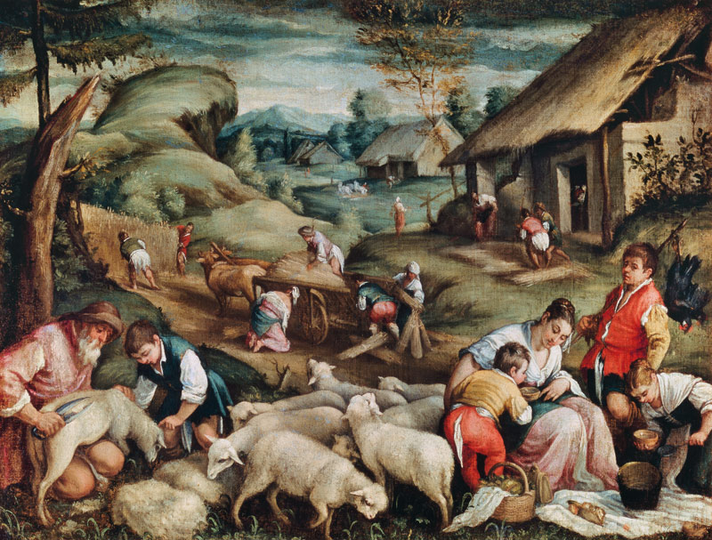 Summer. Sheep Shearing de Francesco (Francesco da Ponte) Bassano