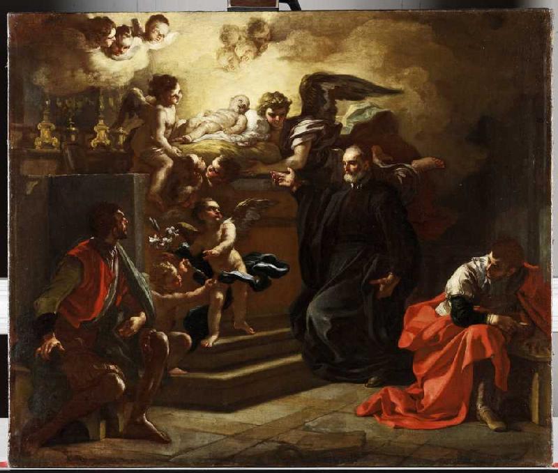 Die Vision des hl. Filippo Neri. de Francesco (L'Abate Ciccio) Solimena