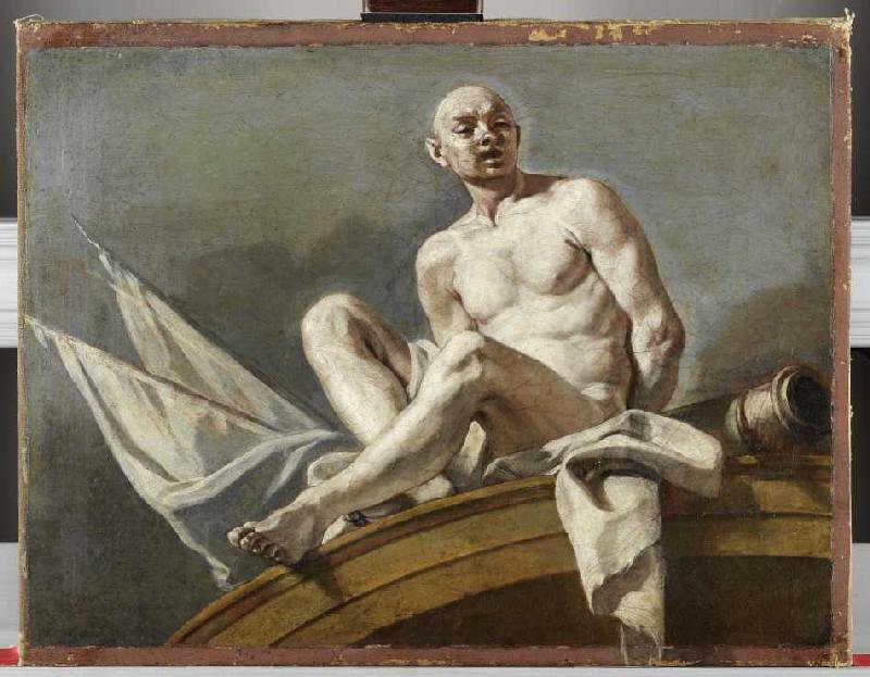 Supraporte mit einem gefesselten Sklaven. de Francesco (L'Abate Ciccio) Solimena