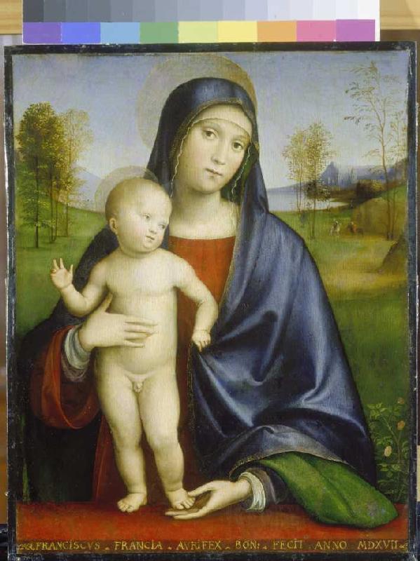 Maria with the child. de Francia, (eigentl. Francesco Raibolini)