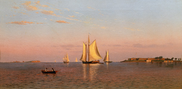 View of Boston Harbour near Castle Island de Francis Augustus Silva