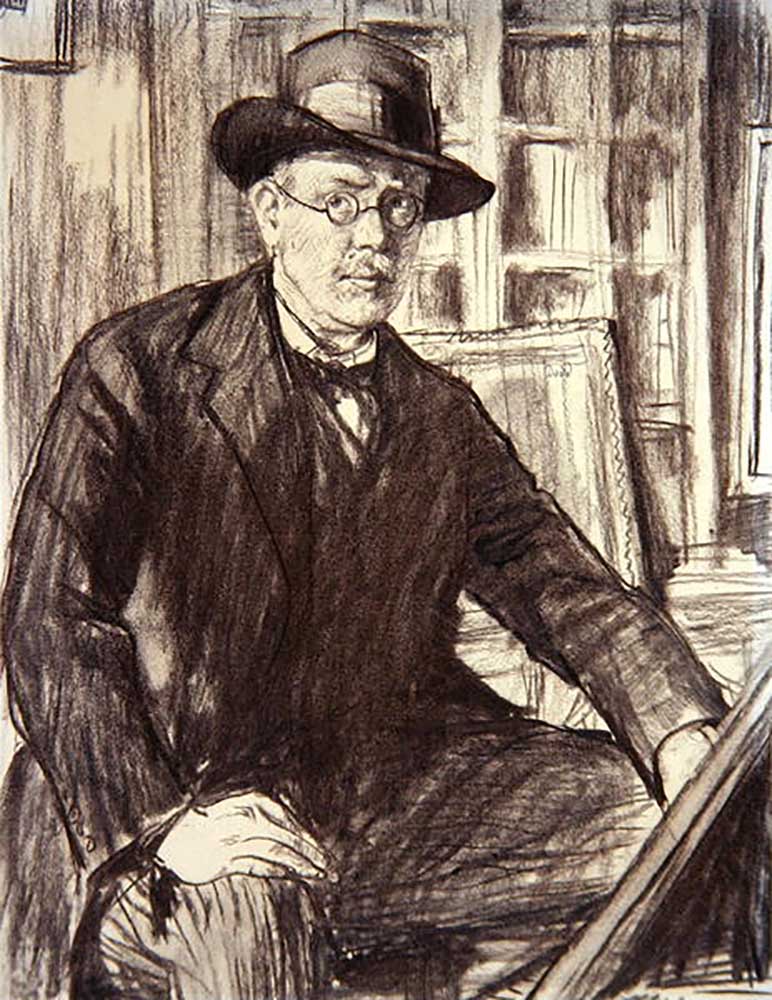 Self Portrait (charcoal on paper) de Francis Dodd