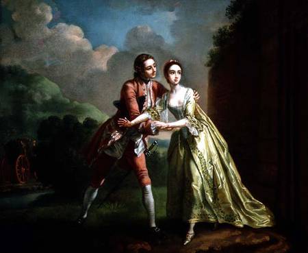Robert Lovelace preparing to abduct Clarissa Harlowe from 'Clarissa' by Samuel Richardson (1689-1761 de Francis Hayman