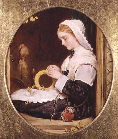 A Lady Sewing at a Window de Francis John Wyburd