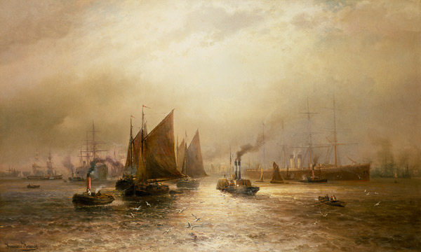A Busy Morning on the River Mersey de Francis Krause