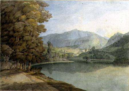 Rydal Water (pen & ink with w/c on paper) de Francis Towne