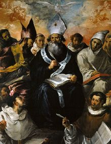St. Basilius dictates his teaching de Francisco de Herrera d.Ä.