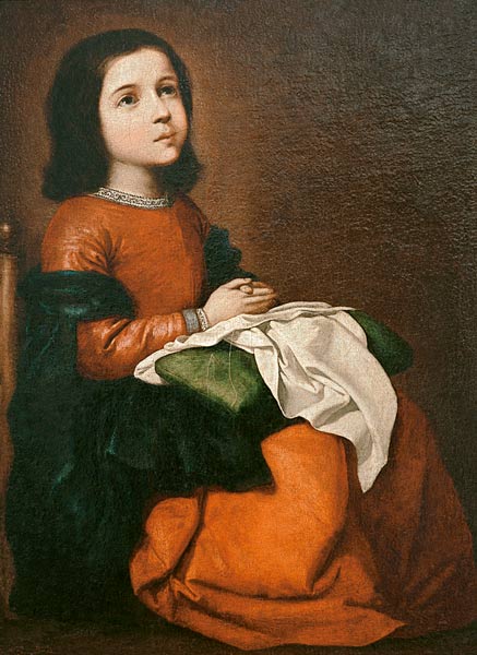 The youth of the mother of God de Francisco de Zurbarán (y Salazar)