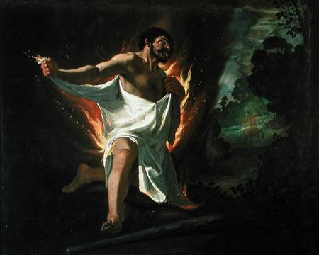 Hercules Tearing the Burning Robe de Francisco de Zurbarán (y Salazar)