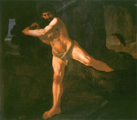 Hercules fights with the erymanthischen boar de Francisco de Zurbarán (y Salazar)