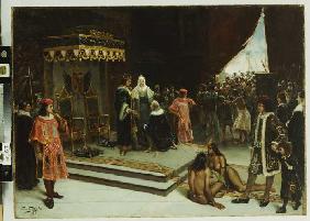 Kolumbus am spanischen Hof nach seiner Rückkehr aus Amerika