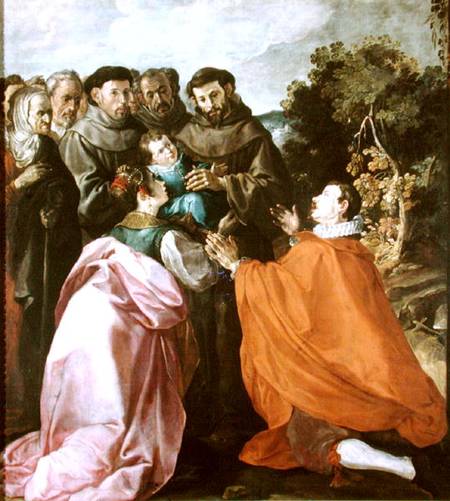 Healing of St. Bonaventure by St. Francis of Assisi de Francisco Herrera
