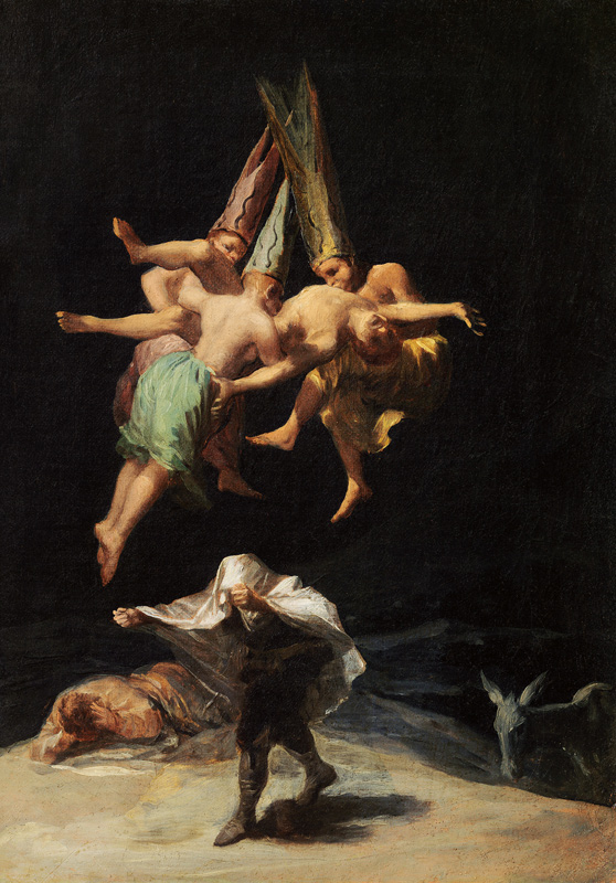 Flight of witches de Francisco José de Goya