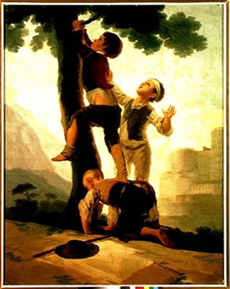 Boys Climbing a Tree, cartoon for a tapestry de Francisco José de Goya