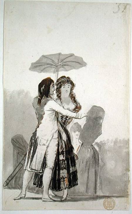Couple with a Parasol de Francisco José de Goya