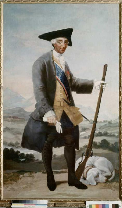 Karl III. of Spain in the hunting outfit. de Francisco José de Goya