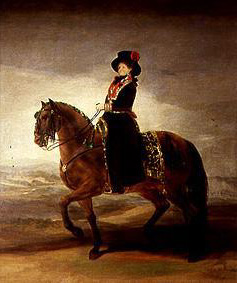 The queen Maria Luisa to horse de Francisco José de Goya