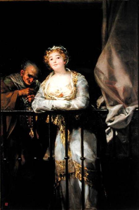 Maja and Celestina on a Balcony de Francisco José de Goya