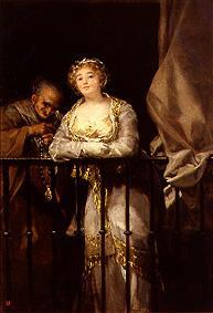 Maja and the matchmaker on the dress circle de Francisco José de Goya