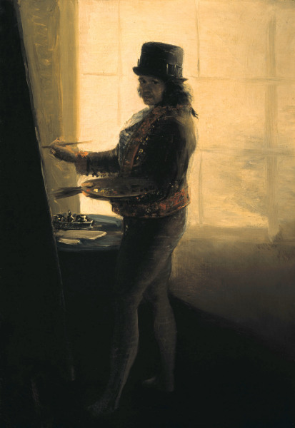Self-portrait in his studio de Francisco José de Goya