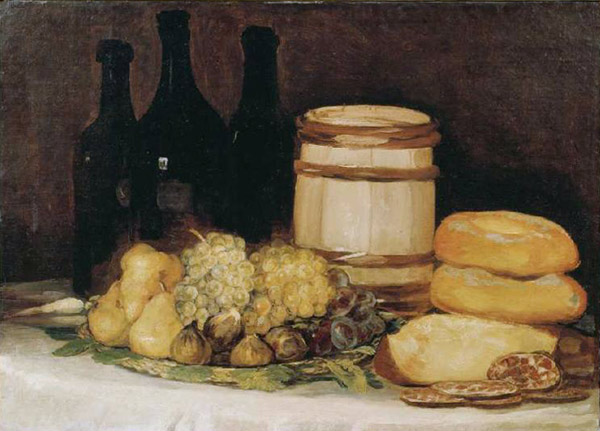Quiet life with fruits, bottles and breads de Francisco José de Goya