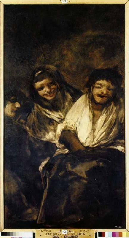 Zwei Frauen und ein Mann de Francisco José de Goya