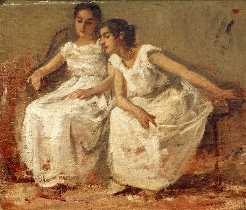 Zwei sitzende Mädchen de Francisco Miralles