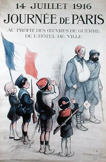 Poster for the Journee de Paris exhibition, 14th July de Francisque Poulbot