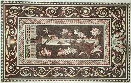 Representation of a mosaic discovered in Lyon depicting Circus games de Francois Artaud